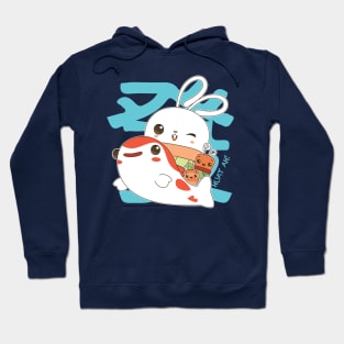 Huat Huat Bunny Succulent - HUAT AH!!! (Blue) Hoodie